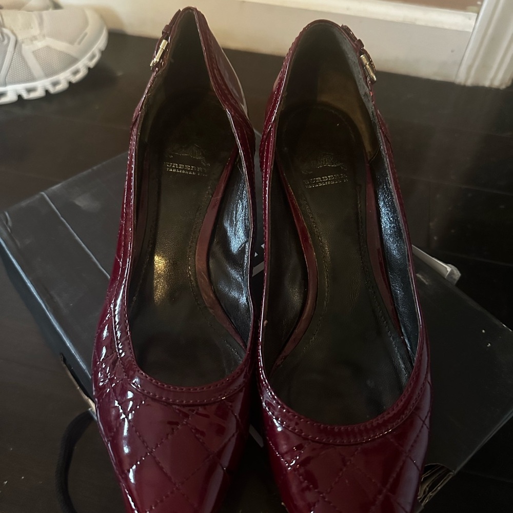 Burberry Burgundy Patent Heels